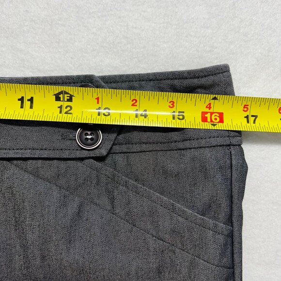 RQT Petite Women's Gray Wide-Leg Stretch Dress Pants Size 12P Mid Rise - Picture 7 of 10